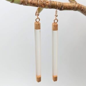 Reclaimed from Wildfire Transparent Timber Resin Earrings